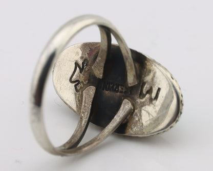 Navajo Handmade Ring 925 Silver Arizona Turquoise Native Artist C.80's