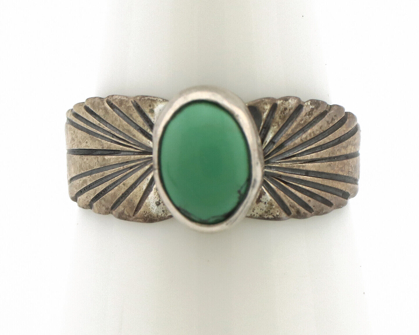Navajo Ring 925 Silver Natural Mined Turquoise Native Artist C.80's