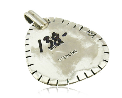 Navajo Pendant .925 Silver Kingman Turquoise Signed Artist Yazzie C.80's