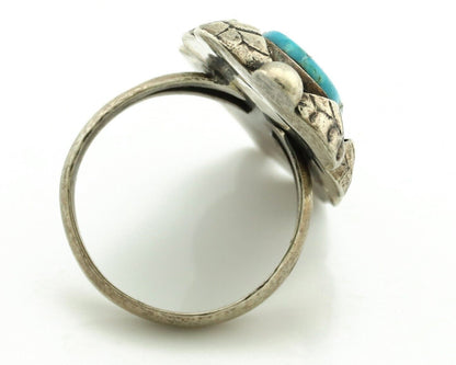 Navajo Ring 925 Silver Morenci Turquoise Native American Artist C.80's