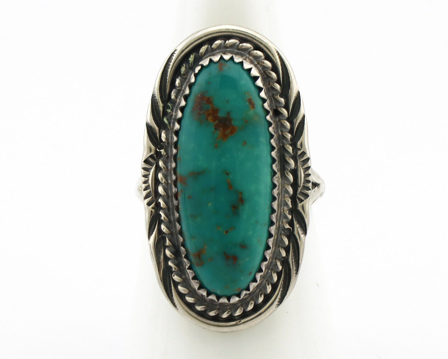 Navajo Ring 925 Silver Natural Blue Turquoise Native American Artist C.1980's