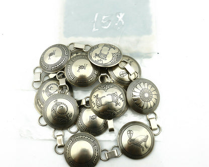 Navajo Concho Belt .925 Silver Pictograph Animal Native American C.80's