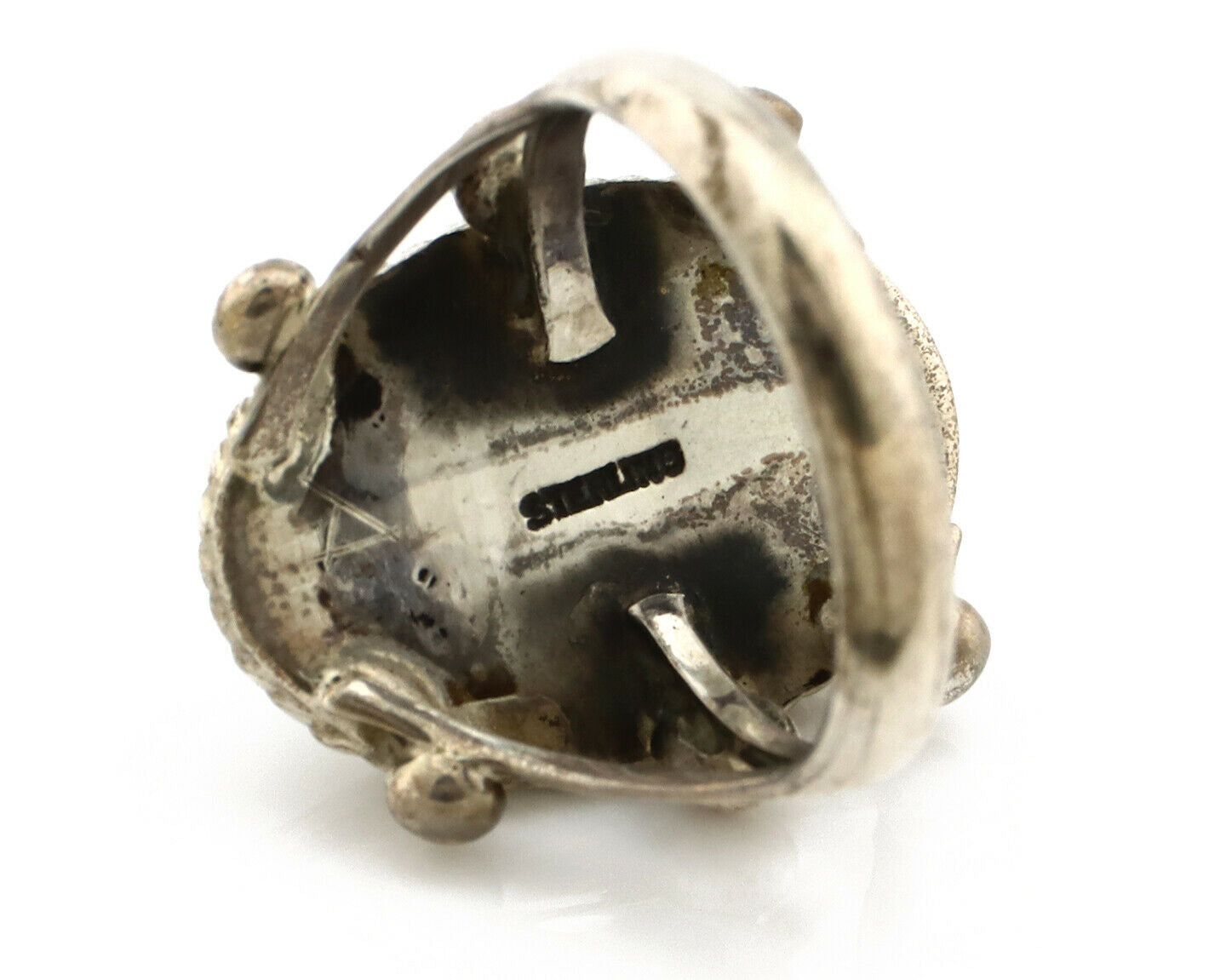 Navajo Ring .925 Silver Blue Southwest Turquoise Native American Artist C80s