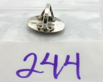 Navajo Ring .925 Silver Kingman Turquoise Signed William Denetdale C.80's