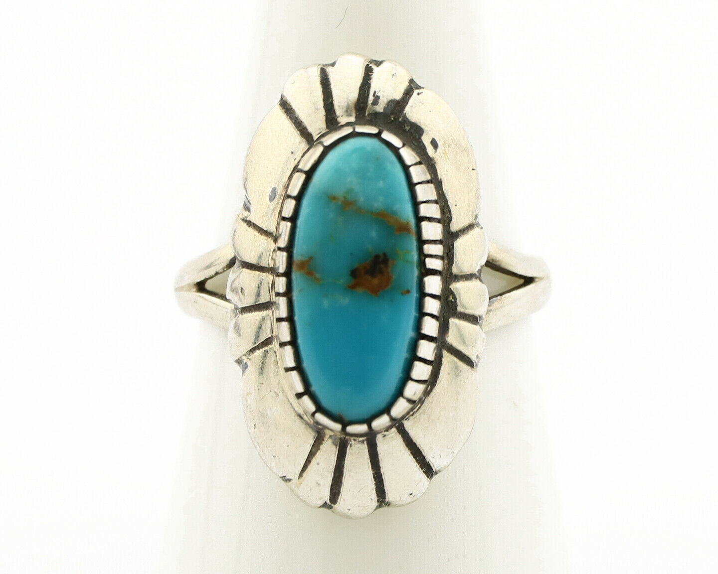 Navajo Ring .925 Silver Arizona Turquoise Signed M Montoya C.80's