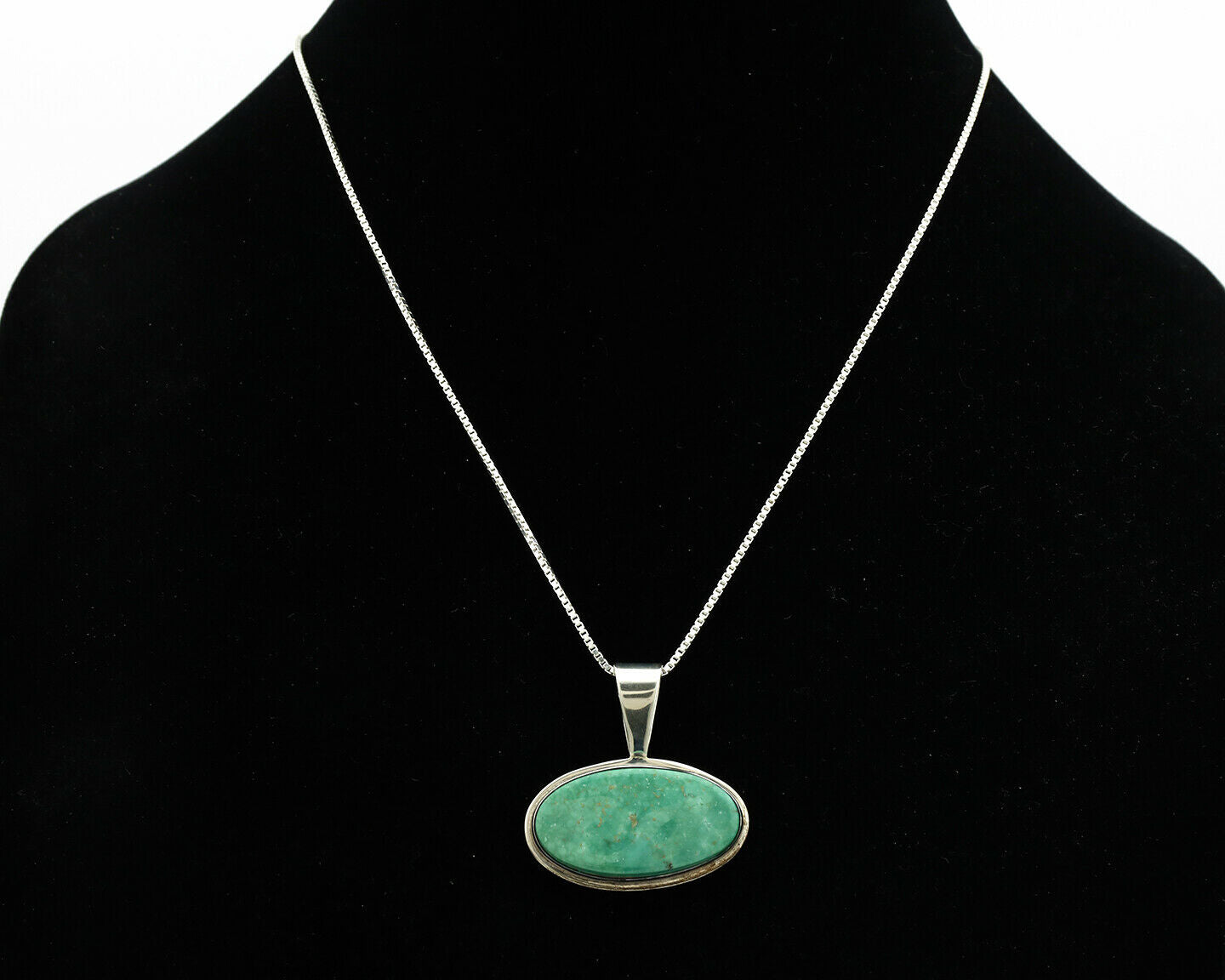 Navajo Necklace .925 Silver Natural Turquoise Signed Doug Zachary C.1980's