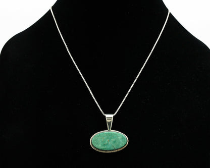 Navajo Necklace .925 Silver Natural Turquoise Signed Doug Zachary C.1980's