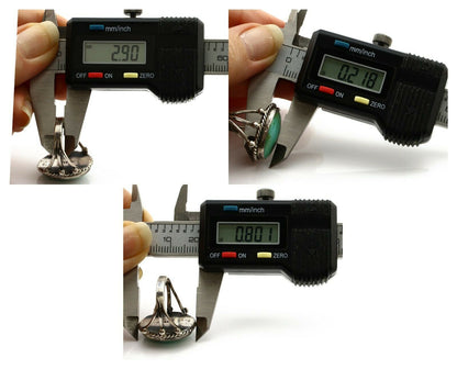 Navajo Ring .925 Silver Arizona Turquoise Handmade Native American Artist C80s