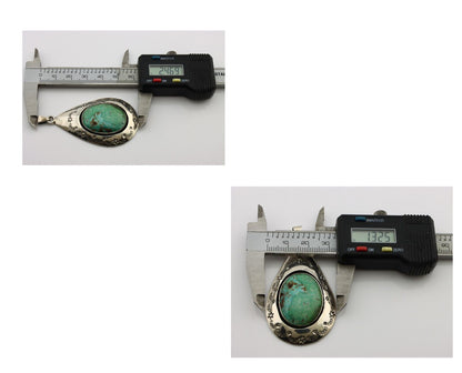 Navajo Pendant 925 Silver Natural Mined Turquoise Artist Signed C Montoya C.80's