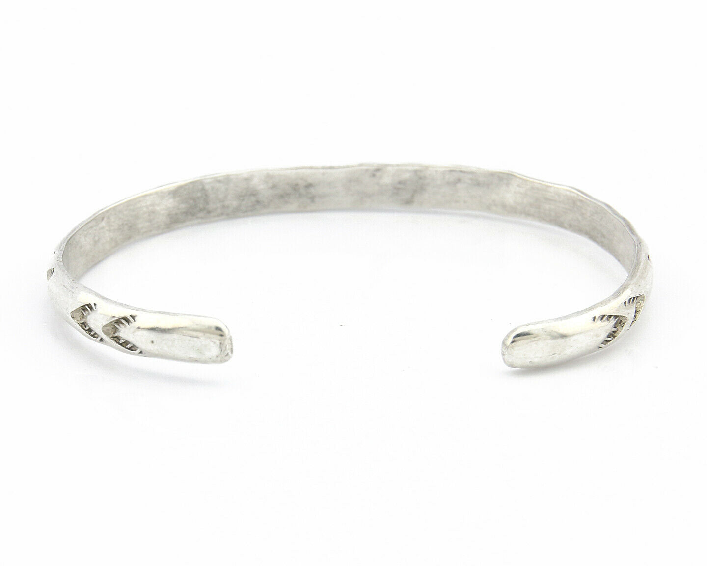 Navajo Bracelet .925 Silver Hand Stamped Arrow Head Artist Montoya C.80's #65