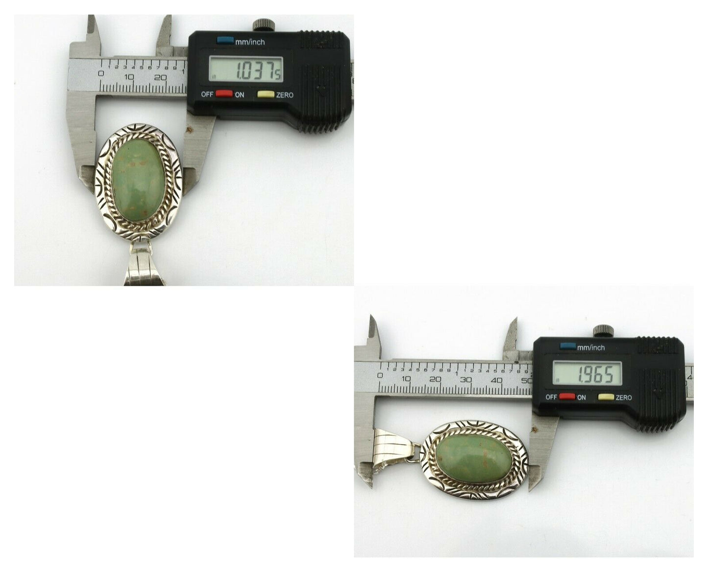 Navajo Pendant .925 Silver Manassas Turquoise Artist Signed JP C.80's