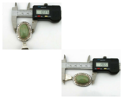 Navajo Pendant .925 Silver Manassas Turquoise Artist Signed JP C.80's