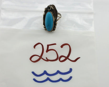 Navajo Ring 925 Silver Natural Morenci Turquoise Artist Signed Justin Morris C80