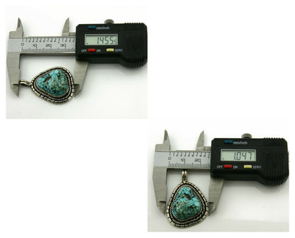 Navajo Pendant .925 Silver Kingman Turquoise Signed Artist Yazzie C.80's