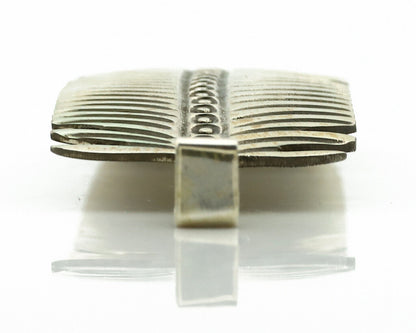 Navajo Hair Clip Barrette 925 Silver Hand Stamped Native Artist Signed BD C.80's