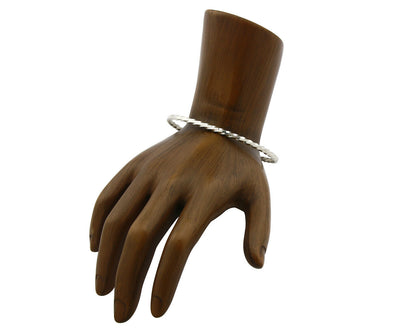Navajo Bracelet .925 Silver Native American Artist Handmade 3.0 mm wide C.1980's