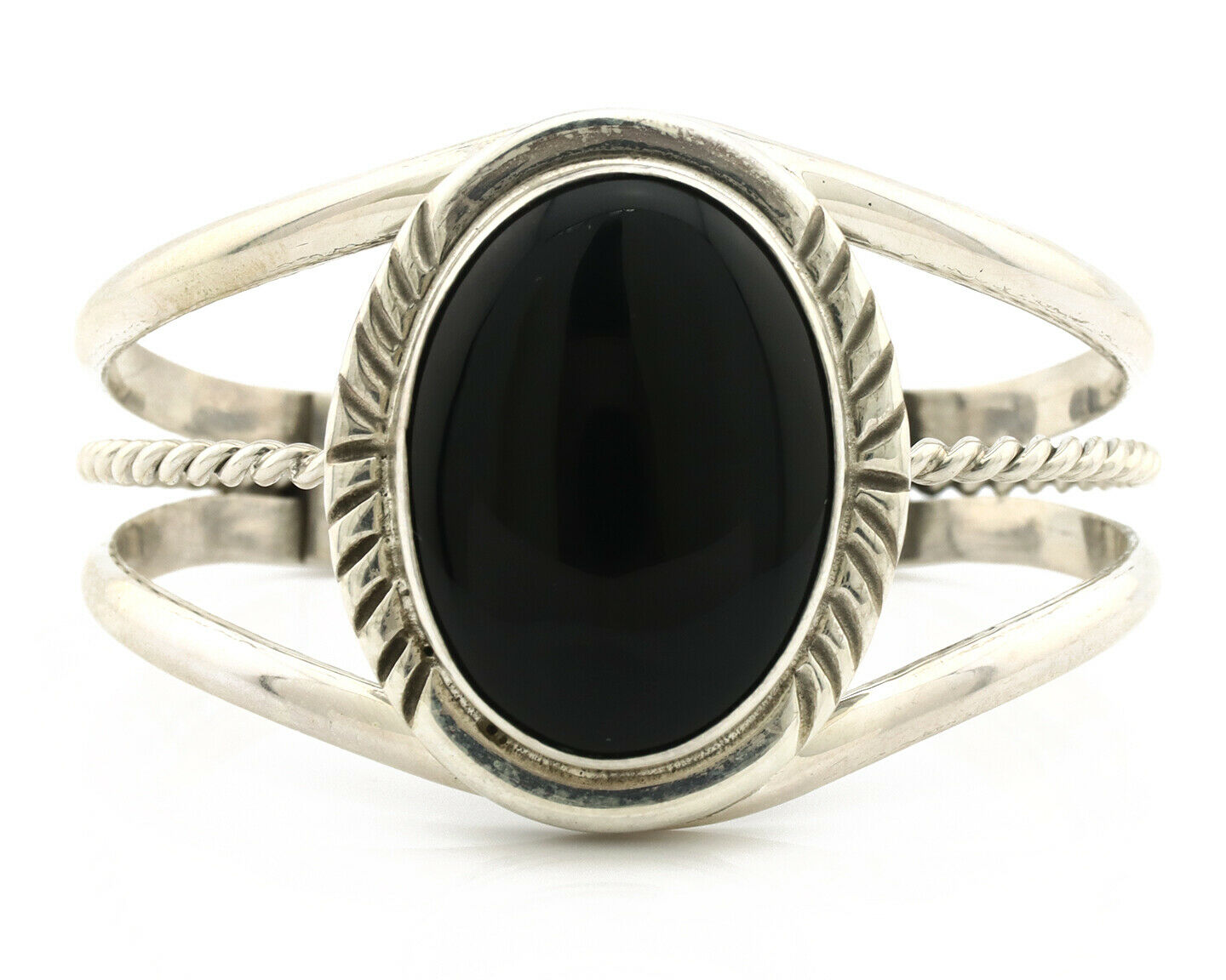 Navajo Bracelet .925 Silver Black Onyx Artist Native American C.90's