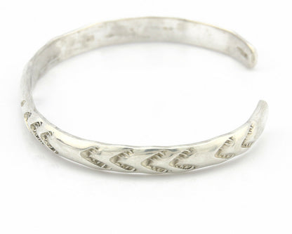 Navajo Bracelet .925 Silver Hand Stamped Arrow Head Artist Montoya C.80's