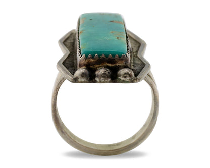 Navajo Ring .925 Silver Kingman Turquoise Artist Signed B C.80's