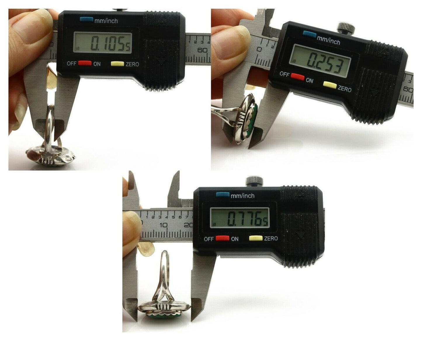 Navajo Ring .925 Silver Kingman Turquoise Handmade Native American Artist C.80's