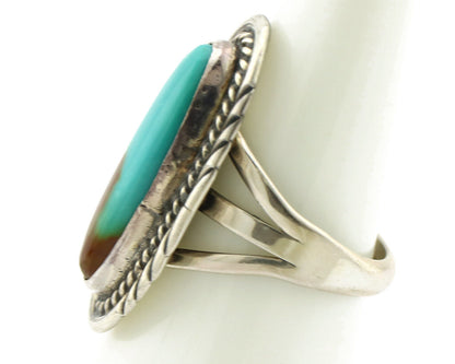 Navajo Ring 925 Silver Blue Turquoise Artist Signed M Begay C.80's