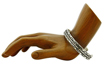 Women's Navajo Bracelet .925 Silver Handmade Cuff Signed Montoya C.1980's