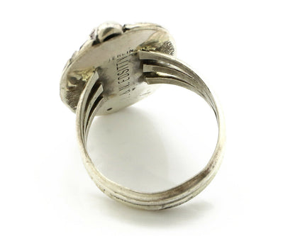 Navajo Ring .925 Silver Blue Turquoise Artist Signed V&N EDSITTY C.80's