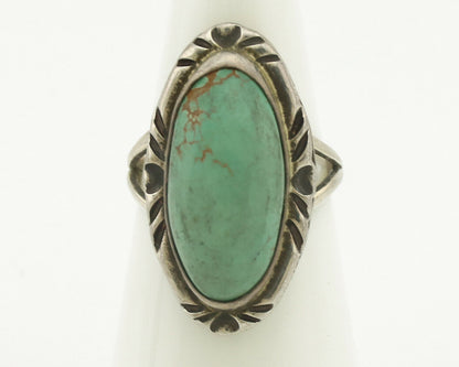 Navajo Ring .925 Silver Natural Turquoise Artist Signed Native American C.80's