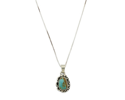 Navajo Pendant .925 Silver Kingman Turquoise Artist Signed Gecko C.80's