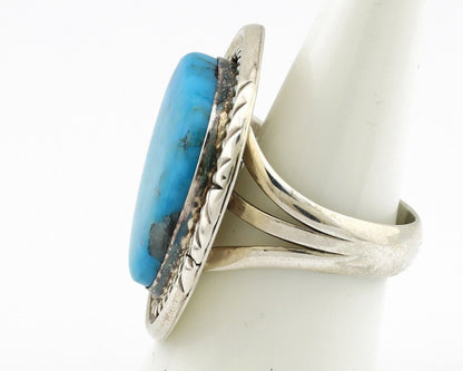 Navajo Ring 925 Silver Blue Turquoise Native American Artist C.80's