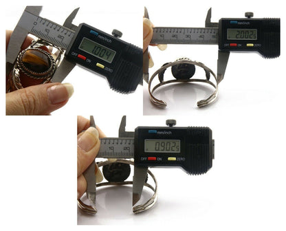 Navajo Bracelet .925 Silver SOLID Silver Tiger Eye Artist Native American C.75