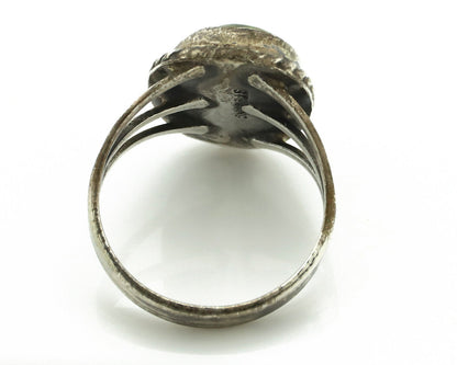 Navajo Ring 925 Silver Turq Mtn Turquoise Native American Artist C.80's