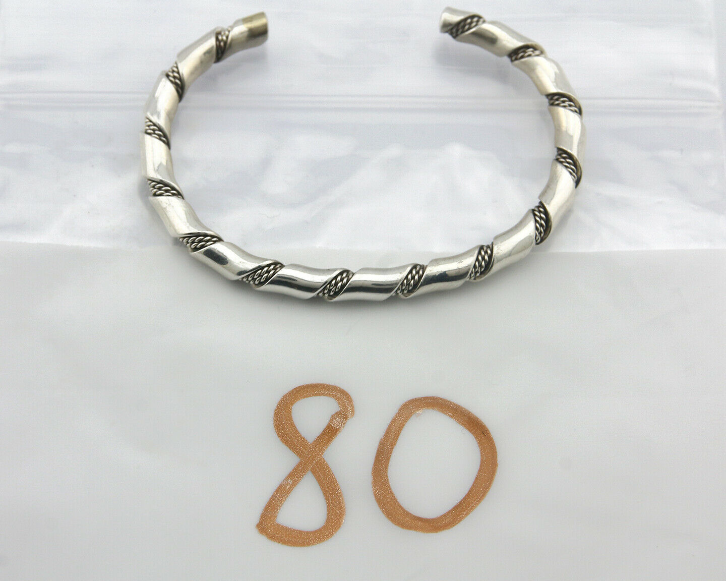 Navajo Bracelet .925 SOLID Silver Handmade Artist Tahe Circa Late 1980's