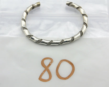 Navajo Bracelet .925 SOLID Silver Handmade Artist Tahe Circa Late 1980's