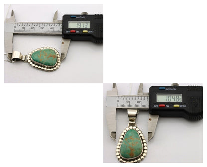 Navajo Necklace .925 Silver Kingman Turquoise Signed Native C.1980's