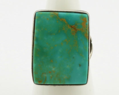 Navajo Ring .925 Silver Kingman Turquoise Artist Signed Gecko C.80's