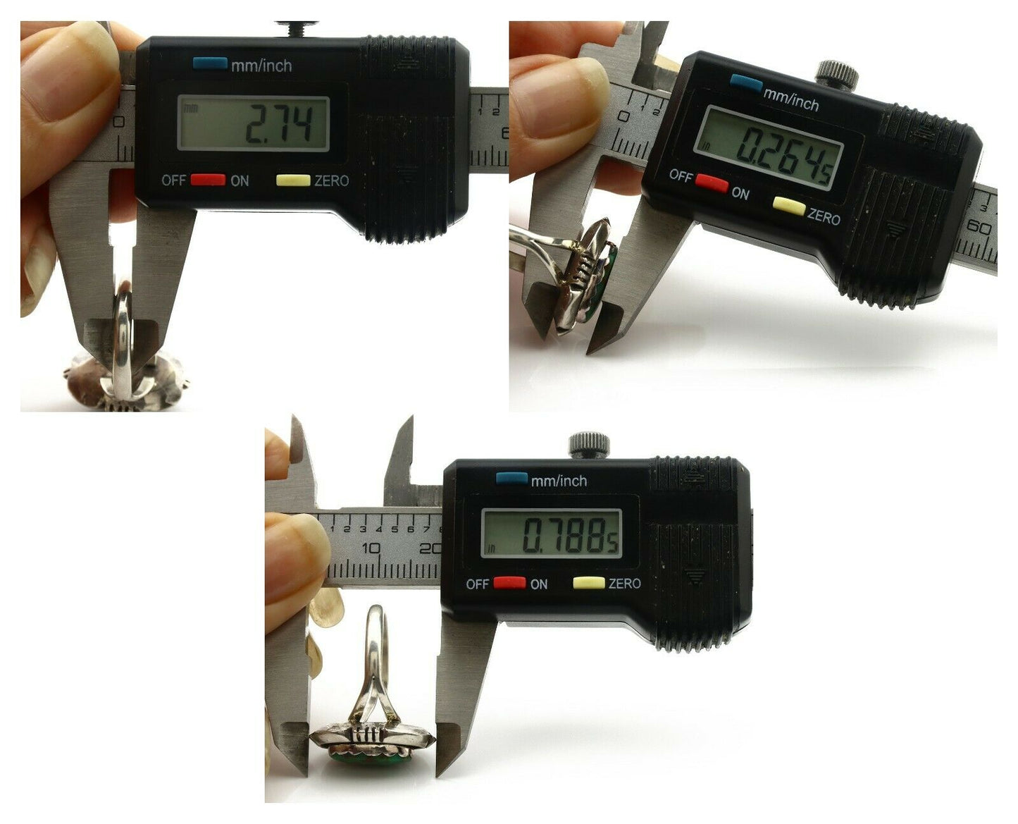 Navajo Ring .925 Silver Kingman Turquoise Handmade Native American Artist C.80's