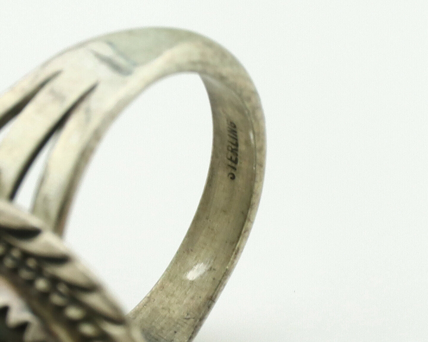 Navajo Ring .925 Silver Nevada Turquoise Native American Artist C.1980's