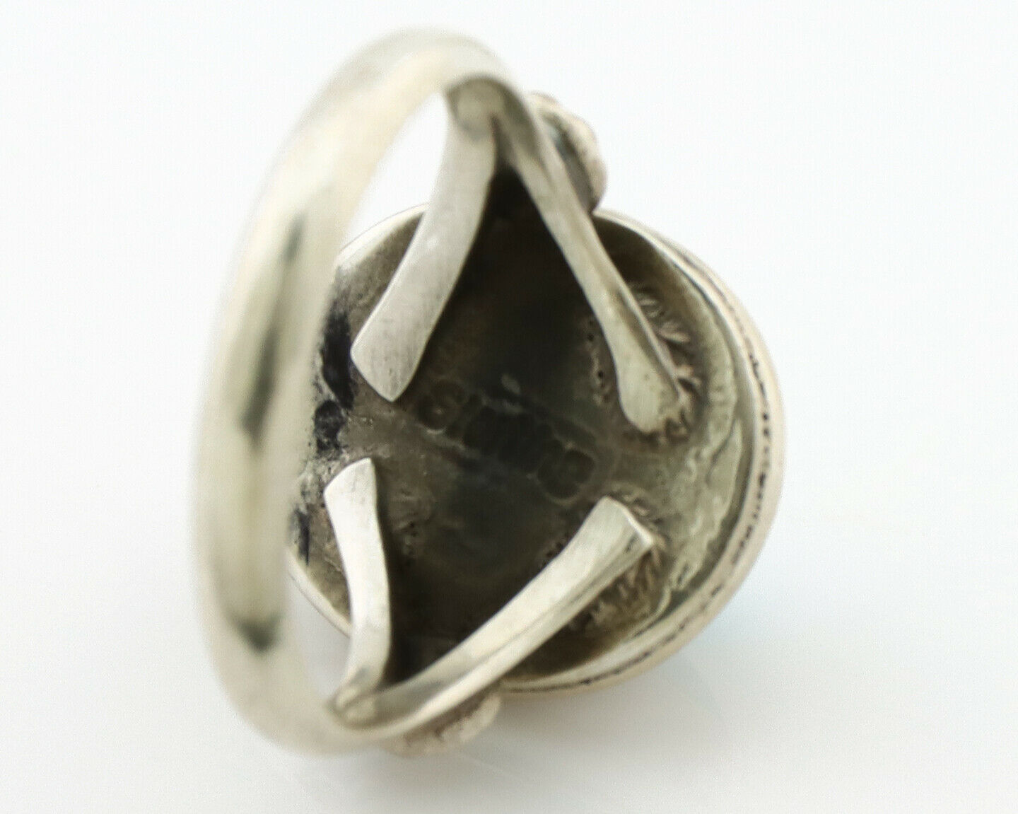 Navajo Ring .925 Silver Sleeping Beauty Turquoise Native American Artist C.1980s