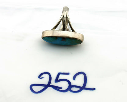 Navajo Ring .925 Silver Nevada Turquoise Native American Artist C.80's