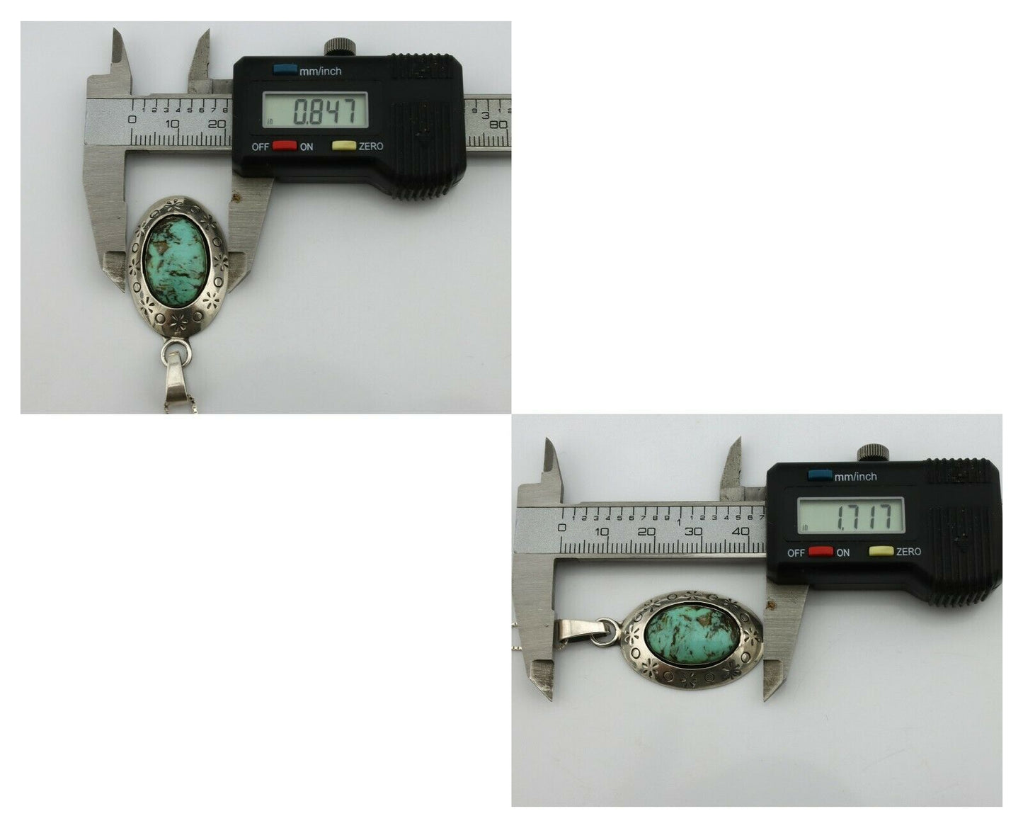 Navajo Pendant .925 Silver Blue Turquoise Native American C.80's