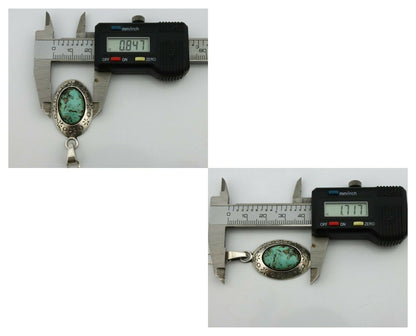 Navajo Pendant .925 Silver Blue Turquoise Native American C.80's