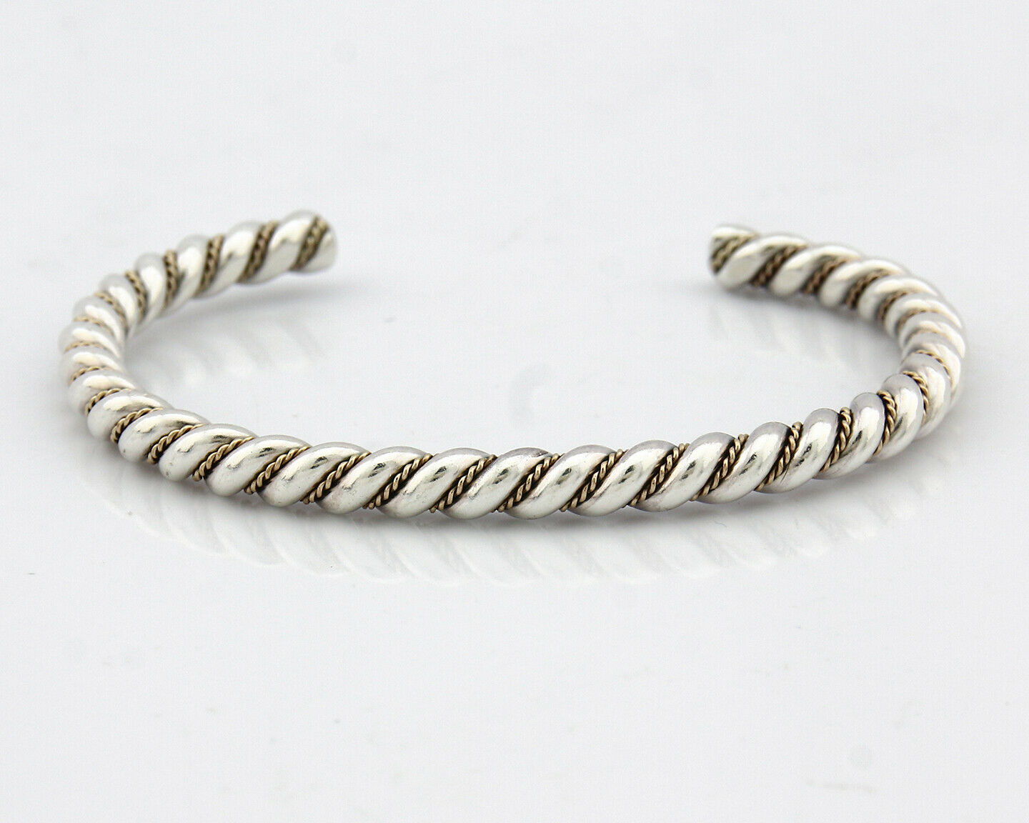 Navajo Bracelet .925 Silver Braided Twisted Artist Tahe C80's 5.0mm Wide