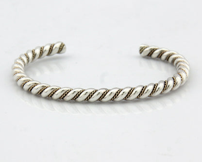 Navajo Bracelet .925 Silver Braided Twisted Artist Tahe C80's 5.0mm Wide