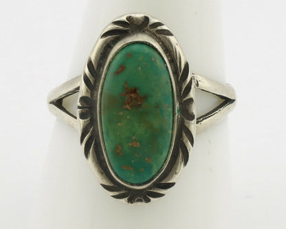 Navajo Ring .925 Silver Kingman Turquoise Native Artist Signed C.80's