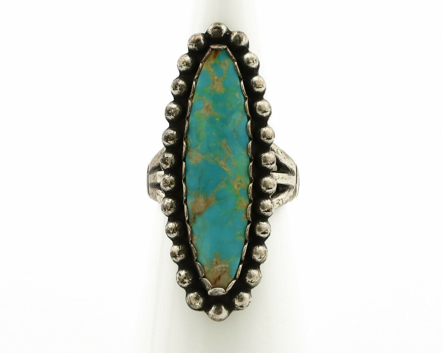 Navajo Ring .925 Silver Southwest Turquoise Signed Artist Sunbell C.80's