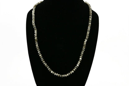 Old Navajo Handmade .925 Silver Bead Necklace 8.1mm Wide 28in Long