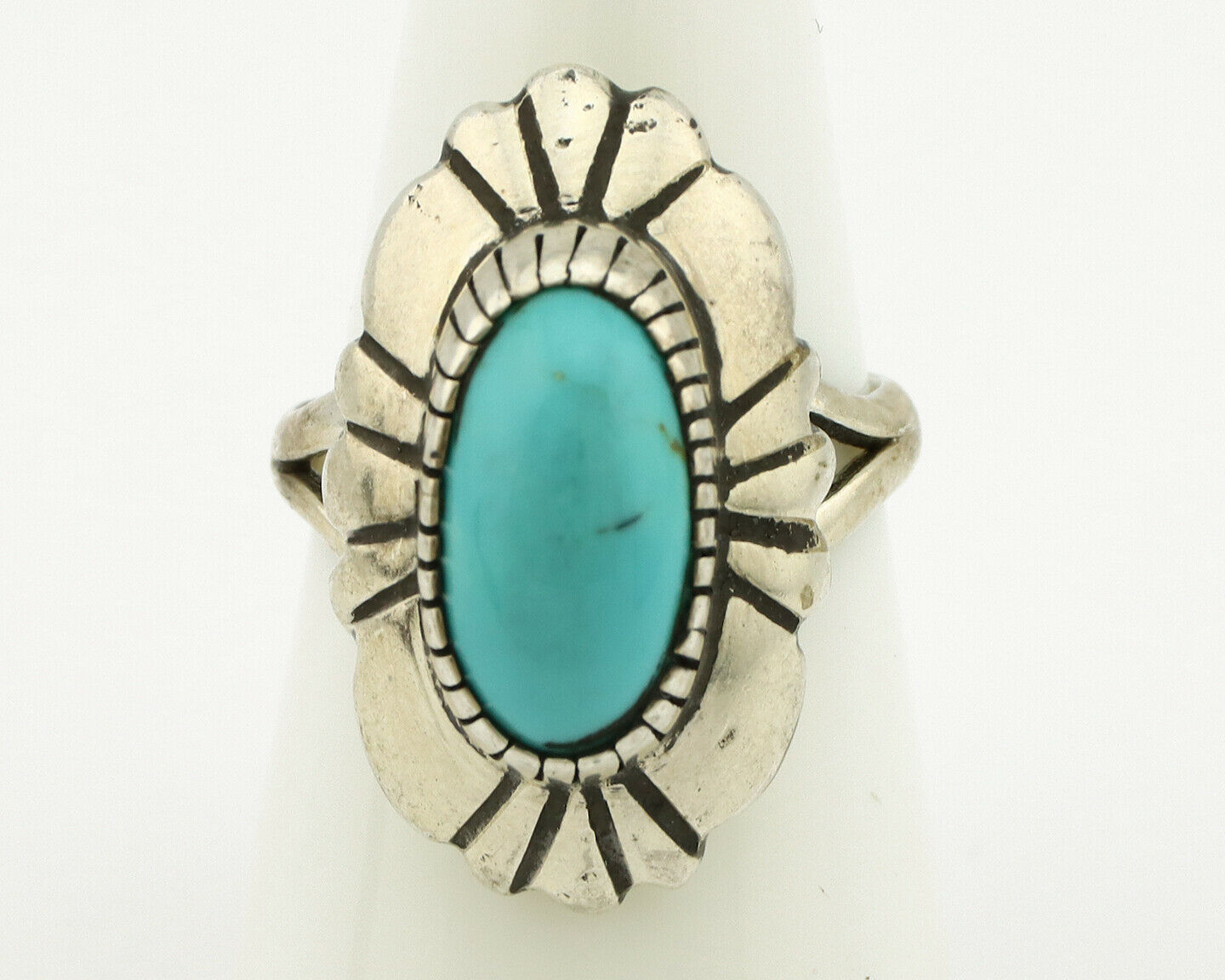 Navajo Ring .925 Silver Arizona Turquoise Signed M Montoya C.80's
