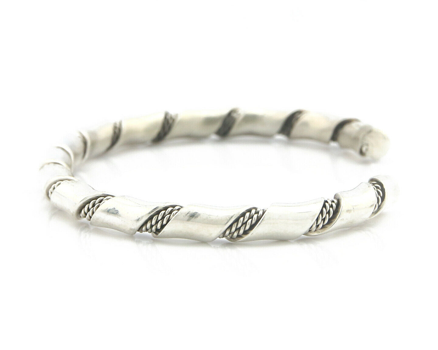 Navajo Bracelet .925 SOLID Silver Handmade Artist Tahe Circa Late 1980's