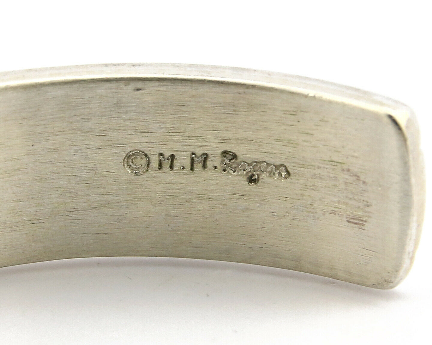 Navajo Bracelet .925 Silver SOLID 14k Yellow Gold Signed MM Rogers & AS C80-90s